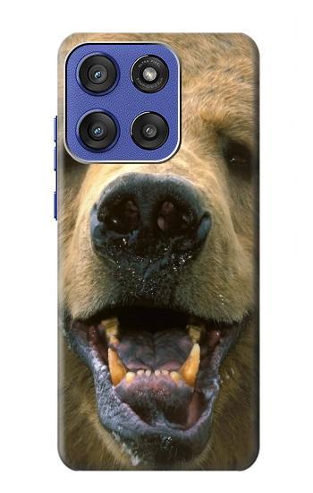 S0840 Grizzly Bear visage Etui Coque Housse pour Motorola Moto G Stylus 5G (2025,2026), Edge 60 Stylus