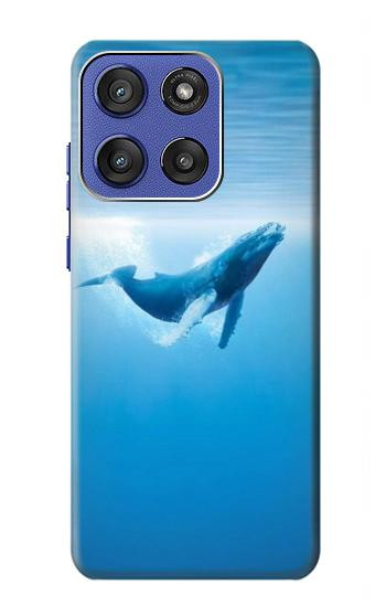 S0843 Baleine bleue Etui Coque Housse pour Motorola Moto G Stylus 5G (2025,2026), Edge 60 Stylus