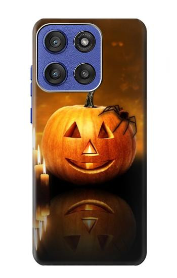 S1083 Citrouille araignée bougies Halloween Etui Coque Housse pour Motorola Moto G Stylus 5G (2025,2026), Edge 60 Stylus