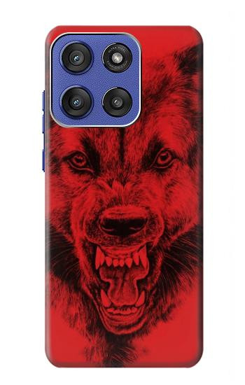 S1090 Rouge Loup Etui Coque Housse pour Motorola Moto G Stylus 5G (2025,2026), Edge 60 Stylus