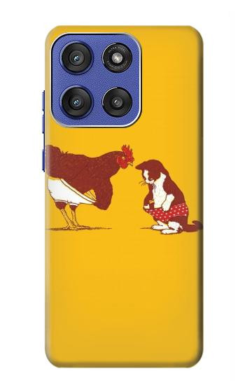 S1093 Coq de chat et blague Etui Coque Housse pour Motorola Moto G Stylus 5G (2025), Edge 60 Stylus