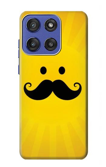 S1145 Soleil jaune Mustache Etui Coque Housse pour Motorola Moto G Stylus 5G (2025,2026), Edge 60 Stylus
