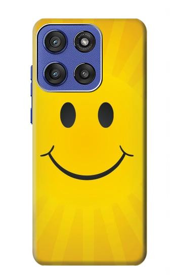 S1146 Sourire Soleil Jaune Etui Coque Housse pour Motorola Moto G Stylus 5G (2025,2026), Edge 60 Stylus