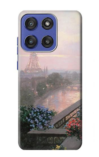 S1443 Terrasse à Paris Eifel Etui Coque Housse pour Motorola Moto G Stylus 5G (2025,2026), Edge 60 Stylus