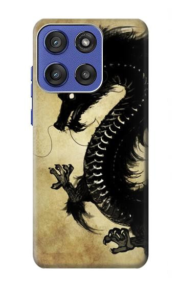 S1482 Peinture Noir dragon Etui Coque Housse pour Motorola Moto G Stylus 5G (2025,2026), Edge 60 Stylus