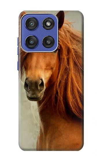 S1595 Beau cheval marron Etui Coque Housse pour Motorola Moto G Stylus 5G (2025,2026), Edge 60 Stylus