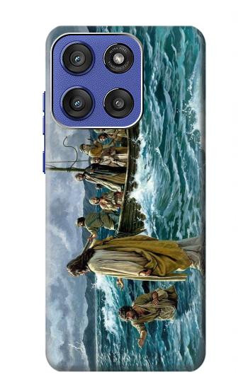 S1722 Jésus marcher sur la mer Etui Coque Housse pour Motorola Moto G Stylus 5G (2025,2026), Edge 60 Stylus