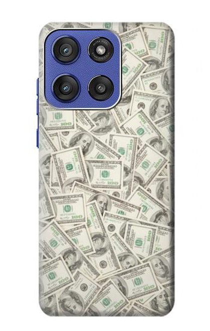 S2077 Billets Dollar argent Etui Coque Housse pour Motorola Moto G Stylus 5G (2025), Edge 60 Stylus