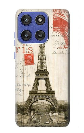 S2108 Tour Eiffel de Paris Carte postale Etui Coque Housse pour Motorola Moto G Stylus 5G (2025,2026), Edge 60 Stylus