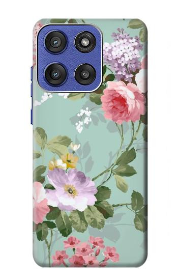S2178 Peinture Fleur Art Floral Etui Coque Housse pour Motorola Moto G Stylus 5G (2025,2026), Edge 60 Stylus