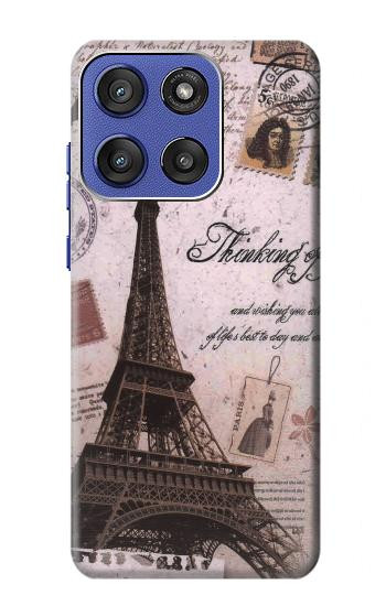 S2211 Carte postale de Paris Tour Eiffel Etui Coque Housse pour Motorola Moto G Stylus 5G (2025,2026), Edge 60 Stylus