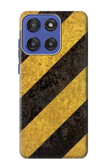 S2231 Noir et Jaune Ligne de risque rayé Etui Coque Housse pour Motorola Moto G Stylus 5G (2025,2026), Edge 60 Stylus