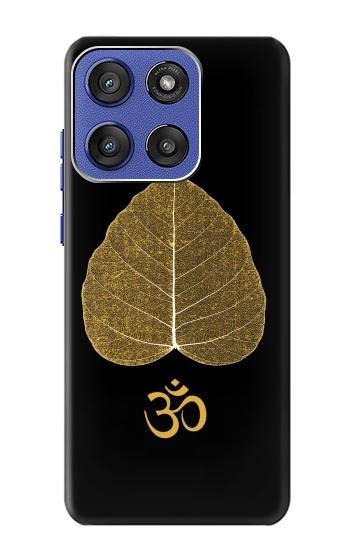 S2331 Feuille d'or bouddhiste Symbole de l'OM Etui Coque Housse pour Motorola Moto G Stylus 5G (2025,2026), Edge 60 Stylus