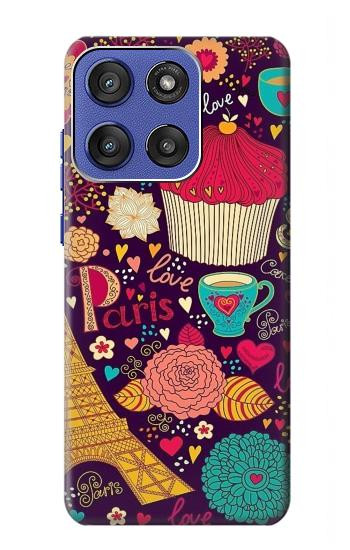 S2353 Paris Dessin Motif de Millésime Etui Coque Housse pour Motorola Moto G Stylus 5G (2025,2026), Edge 60 Stylus