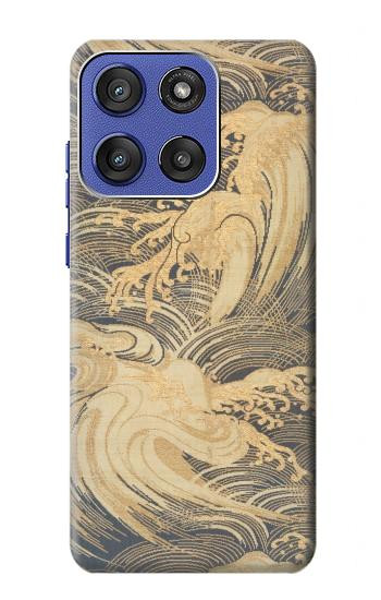 S2680 Japon Art Obi avec des vagues stylisées Etui Coque Housse pour Motorola Moto G Stylus 5G (2025,2026), Edge 60 Stylus