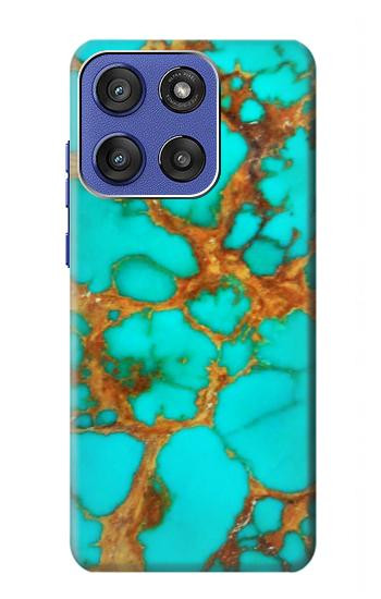 S2688 Aqua Copper Turquoise Graphic Gemme Etui Coque Housse pour Motorola Moto G Stylus 5G (2025,2026), Edge 60 Stylus