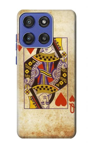 S2833 Poker Carte Coeurs Reine Etui Coque Housse pour Motorola Moto G Stylus 5G (2025,2026), Edge 60 Stylus