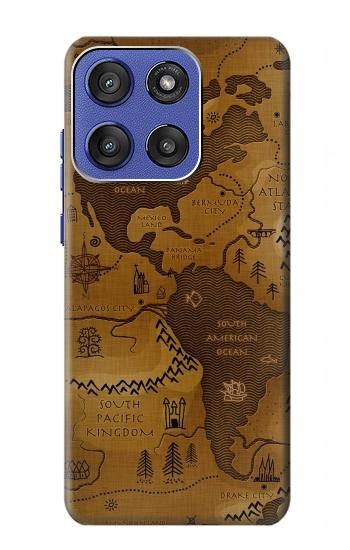 S2861 Carte antique du monde Etui Coque Housse pour Motorola Moto G Stylus 5G (2025,2026), Edge 60 Stylus