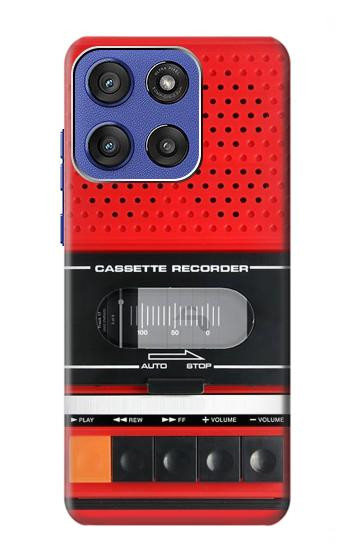 S3204 Rouge Cassette Recorder graphique Etui Coque Housse pour Motorola Moto G Stylus 5G (2025,2026), Edge 60 Stylus
