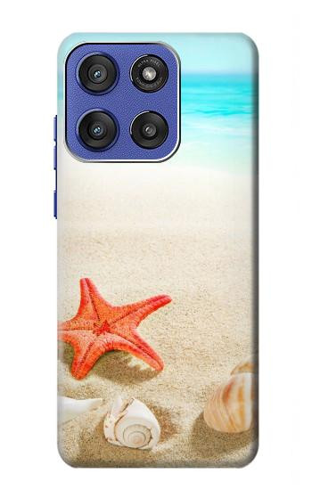 S3212 Coquilles de mer Étoile de mer Plage Etui Coque Housse pour Motorola Moto G Stylus 5G (2025,2026), Edge 60 Stylus