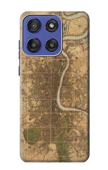 S3230 Carte de Londres millésimé Etui Coque Housse pour Motorola Moto G Stylus 5G (2025,2026), Edge 60 Stylus