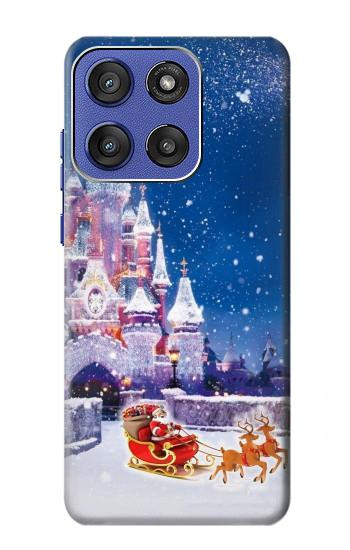 S3282 Château de Santa Noël Etui Coque Housse pour Motorola Moto G Stylus 5G (2025,2026), Edge 60 Stylus