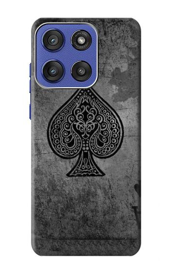 S3446 Noir Ace Spade Etui Coque Housse pour Motorola Moto G Stylus 5G (2025,2026), Edge 60 Stylus