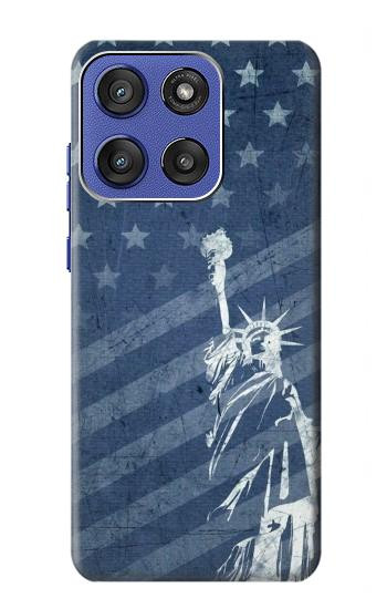 S3450 Drapeau des États-Unis Statue de la Liberté Etui Coque Housse pour Motorola Moto G Stylus 5G (2025,2026), Edge 60 Stylus