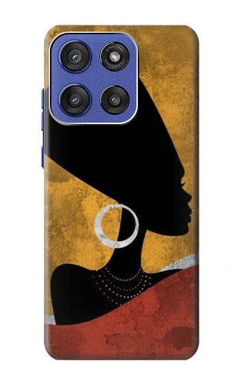 S3453 Africaine Reine Néfertiti Silhouette Etui Coque Housse pour Motorola Moto G Stylus 5G (2025,2026), Edge 60 Stylus