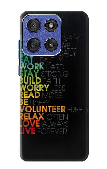 S3523 À des mots Pensez Positifs Etui Coque Housse pour Motorola Moto G Stylus 5G (2025,2026), Edge 60 Stylus