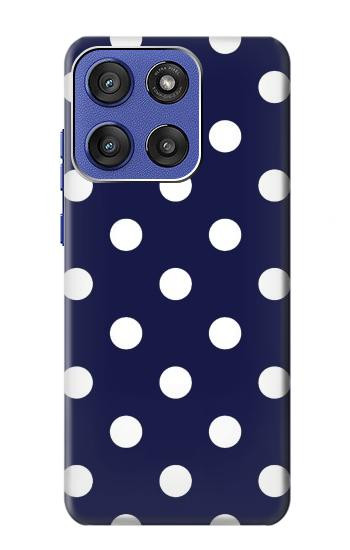 S3533 Bleu à pois Etui Coque Housse pour Motorola Moto G Stylus 5G (2025,2026), Edge 60 Stylus