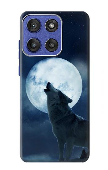 S3693 Pleine lune du loup blanc sinistre Etui Coque Housse pour Motorola Moto G Stylus 5G (2025,2026), Edge 60 Stylus