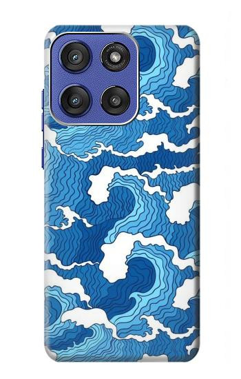 S3901 Vagues esthétiques de l'océan de tempête Etui Coque Housse pour Motorola Moto G Stylus 5G (2025,2026), Edge 60 Stylus