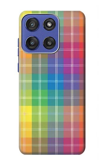 S3942 Tartan à carreaux arc-en-ciel LGBTQ Etui Coque Housse pour Motorola Moto G Stylus 5G (2025,2026), Edge 60 Stylus