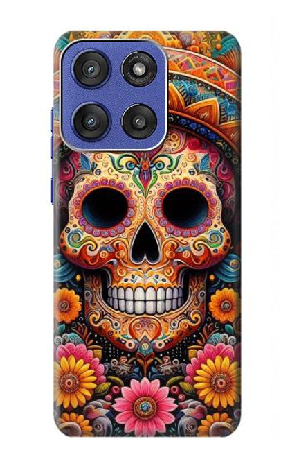 S3999 Peinture de crâne mexicain Etui Coque Housse pour Motorola Moto G Stylus 5G (2025), Edge 60 Stylus