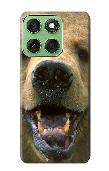 S0840 Grizzly Bear visage Etui Coque Housse pour Motorola Edge 60