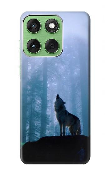 S0935 Loup Hurlant dans la forêt Etui Coque Housse pour Motorola Edge 60
