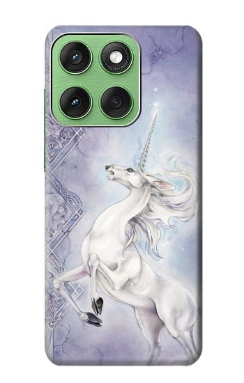 S1134 Cheval Blanc Licorne Etui Coque Housse pour Motorola Edge 60