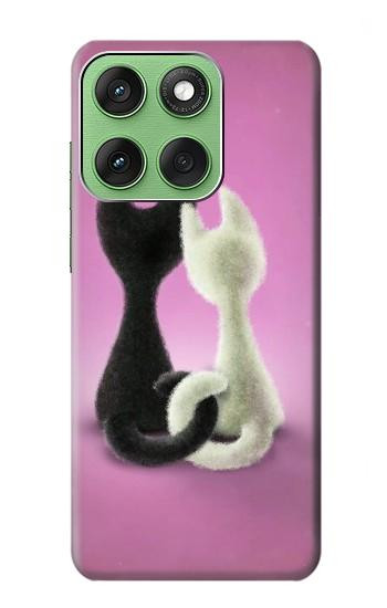 S1832 Chat d'amour Etui Coque Housse pour Motorola Edge 60