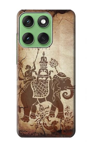 S2102 Art de la peinture thaïlandaise Bouddha sur Elephant Etui Coque Housse pour Motorola Edge 60