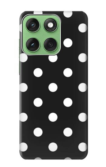 S2299 Noir Pois Etui Coque Housse pour Motorola Edge 60