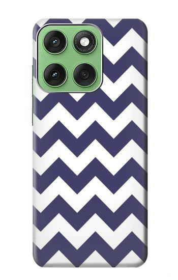 S2345 Marine Bleu Shavron Zig zag Etui Coque Housse pour Motorola Edge 60