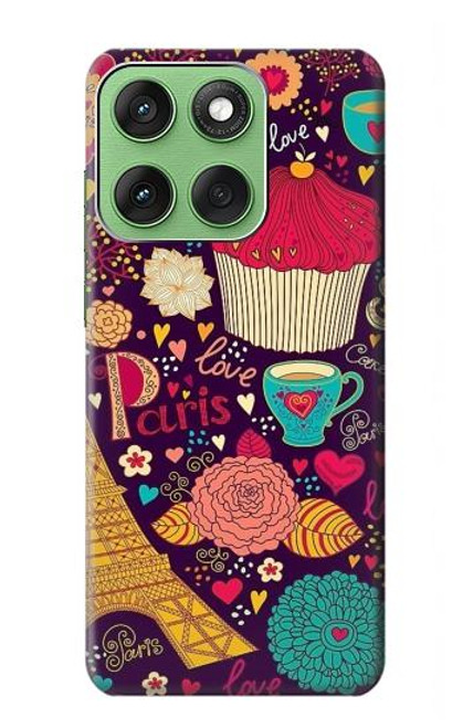 S2353 Paris Dessin Motif de Millésime Etui Coque Housse pour Motorola Edge 60
