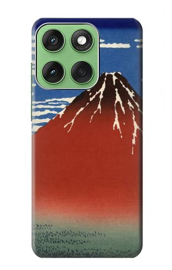 S2390 Katsushika Hokusai Fuji Rouge Etui Coque Housse pour Motorola Edge 60