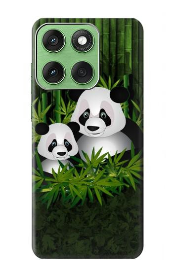 S2441 Forêt de Bambous de la famille Panda Etui Coque Housse pour Motorola Edge 60