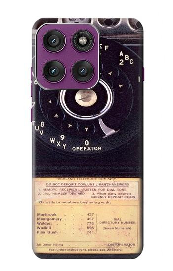 S0086 Vintage téléphone Etui Coque Housse pour Motorola Edge 60 Pro