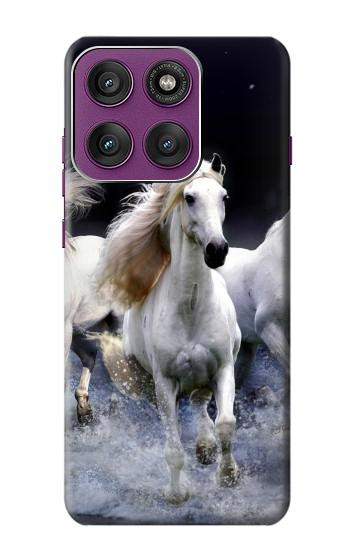 S0246 Cheval Blanc Etui Coque Housse pour Motorola Edge 60 Pro