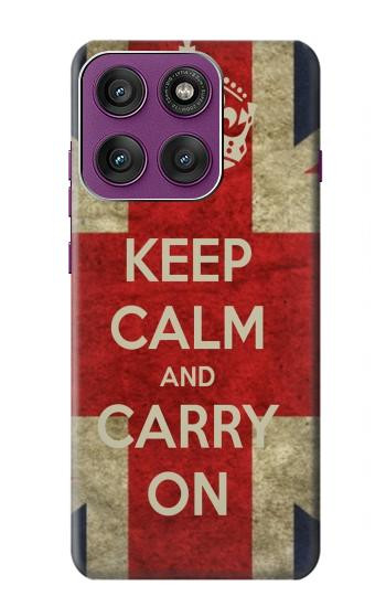 S0674 Garder le calme et continuer Etui Coque Housse pour Motorola Edge 60 Pro