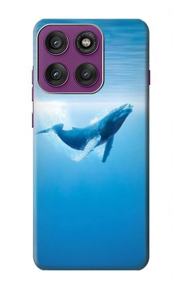 S0843 Baleine bleue Etui Coque Housse pour Motorola Edge 60 Pro
