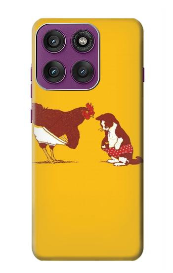 S1093 Coq de chat et blague Etui Coque Housse pour Motorola Edge 60 Pro